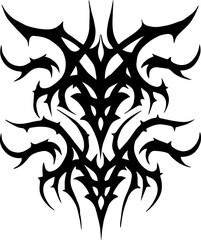 Unique Tribal Vector Shape - Gothic Y2K Sharp Element for Graphic Design and Artistic Project
