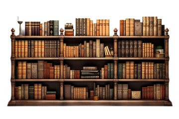 Realistic portrayal of a legacy bookshelf with treasured volumes.