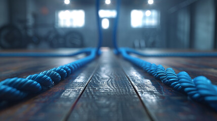 The steady rhythm of jump ropes hitting the floor in the HIIT zone.