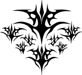 Obraz premium Unique Tribal Vector Shape - Gothic Y2K Sharp Element for Graphic Design and Artistic Project 