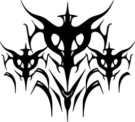 Unique Tribal Vector Shape - Gothic Y2K Sharp Element for Graphic Design and Artistic Project
