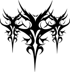 Obraz premium Unique Tribal Vector Shape - Gothic Y2K Sharp Element for Graphic Design and Artistic Project 