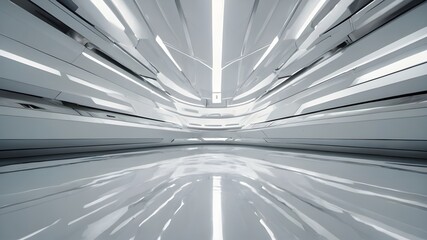 abstract tunnel background, abstract white background, 3D white background illustration