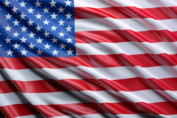 Obraz premium Patriot blue backdrop with the USA flag waving, a symbol of Memorial Day.