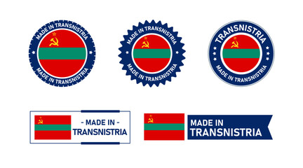 Transnistria flag, Made in Transnistria. Tag, Seal, Stamp, Flag, Icon vector