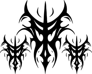 Obraz premium Unique Tribal Vector Shape - Gothic Y2K Sharp Element for Graphic Design and Artistic Project