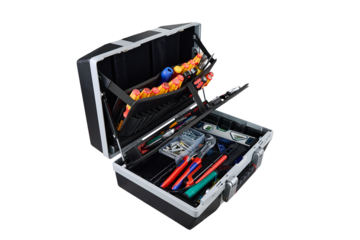 Elektriker/Handwerker  Werkzeugkoffer geöffnet 