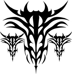 Unique Tribal Vector Shape - Gothic Y2K Sharp Element for Graphic Design and Artistic Project