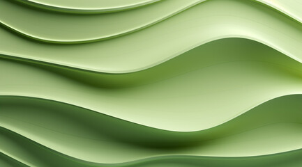 Green olive flowing waves with a smooth, silky texture create an abstract design for wallpapers or backgrounds