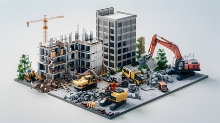 Conceptual of Building Lifecycle Stages from Construction to Demolition