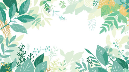 Beautiful spring flat illustration. Vector floral green