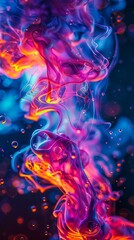 A colorful abstract image of water and fire.