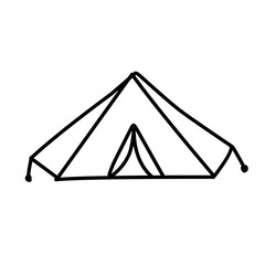 camping tent line icon