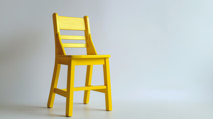 Yellow chair on white background
