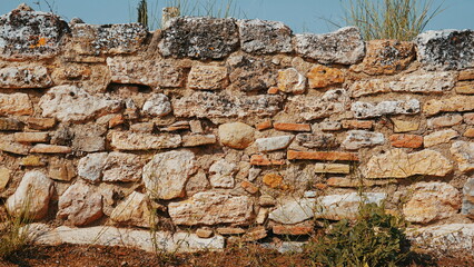 Rustic Old Stone Wall Full Frame Horizontal Color