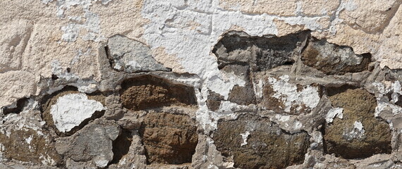 Textured Stone Wall Close-Up Varied Shapes and Sizes Detailed Natural Background