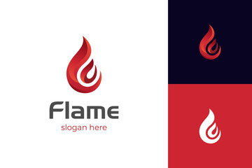 Fire Flame Logo icon design vector illustration symbol. Bonfire Silhouette Logotype logo element
