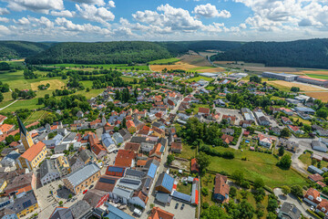 Blick auf die Stadt Dietfurt an der Altmühl im Kreis Neumarkt in der Oberpfalz