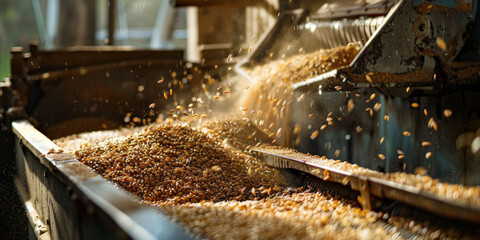 Old Fashioned Grain Separator in Action at a Mill