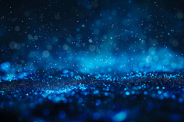 A blue background with sparkles and light.