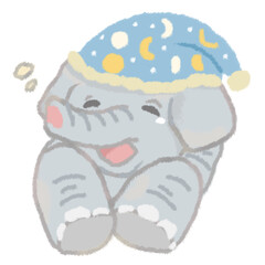 眠たくて欠伸をする象