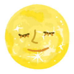 微笑みながら瞳を閉じる満月