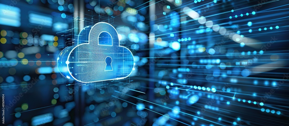 Aufkleber Cloud computing and data storage technology for future innovation. Cloud icon on dark background.