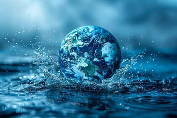 The earth is splashed with water.