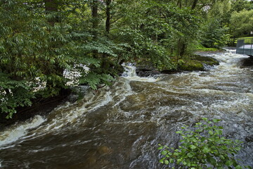 River Akerselva in Kuba Park in Oslo, Norway, Europe
