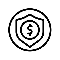 Obraz premium safe money line icon
