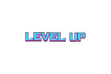 LEVEL UP .pixel art .8 bit game. retro game. for game assets .Retro Futurism Sci-Fi Background. glowing neon grid. and stars from vintage arcade computer games.PNG