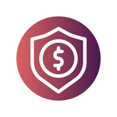 safe money flat gradient icon