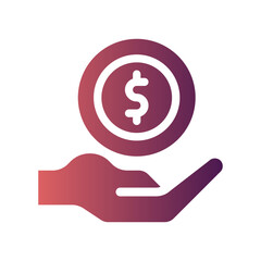 save money flat gradient icon