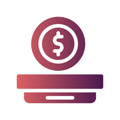 coin flat gradient icon