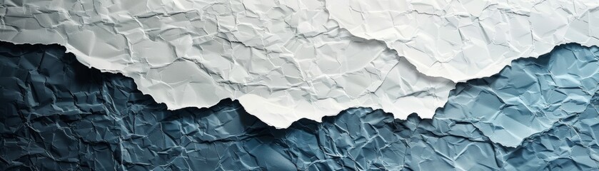 Obraz premium Blue and white abstract torn paper.