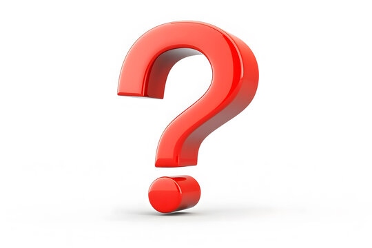 3d red question mark symbol isolated on white background