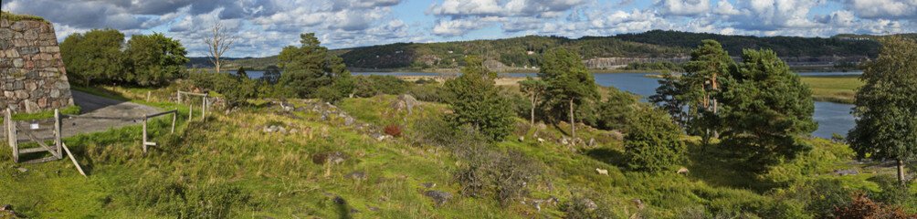 Fototapeta na wymiar Landscape at Bohus Fortress in Sweden, Europe 
