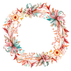 Obraz premium frame with flowers and butterflies, abstract floral frame, frame with flowers