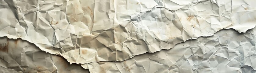 The image is a close-up of a crumpled piece of brown paper. The paper is torn and has a rough texture. The image is well-lit and has a high resolution.