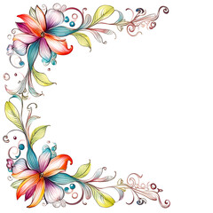 Obraz premium frame with flowers and butterflies, abstract floral frame, frame with flowers