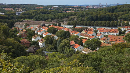 View of Göteborg from the viewpoint in botanical garden, Sweden, Europe
