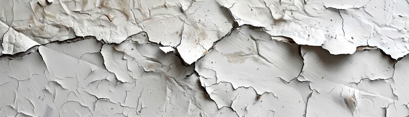 The photo shows a wall with peeling white paint.