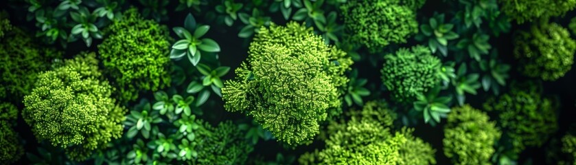 The lush green leaves of this vertical garden create a sense of calm and tranquility, while the pops of bright green add a touch of vibrancy.