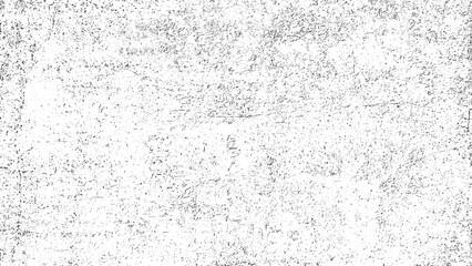Worn black grunge texture. Dark grainy texture on white background. Dust wall overlay textured. Grain noise particles. Weathered paper effect. Torn graininess pattern. Vector illustration, EPS 10.	