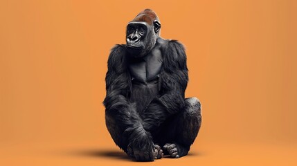 Fototapeta premium Endangered Species Day. Gorilla is an endangered animal