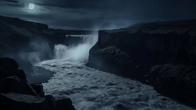 Dettifoss Iceland In a mystical atmosphere Under t_006
