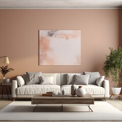 Modern creative living room interior design. Generative AI.