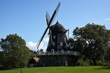 Windmill in public park Slottsrädgarden at Malmö Museum in Malmö, Sweden, Europe
