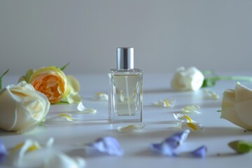Contemporary modern rose scent in unique flower settings enriches stylish ambiance with jasmine fragrance, adding luxurious scent-container elegance