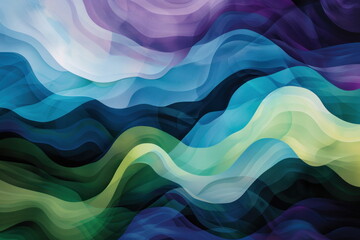 Obraz premium abstract background, shapes in blues and green, wave wallpaper, patterns lines and swirling shape